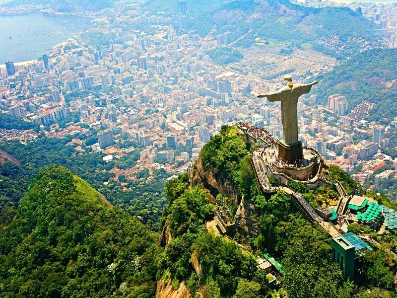 Espléndida vista panorámica de  Cristo Redentor